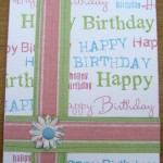 Spring Birthday Card with Handstamped Background Spring Birthday Card with Handstamped Background