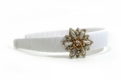 Reverse The Course - White Headband with Embellishment Reverse The Course - White Headband with Embellishment