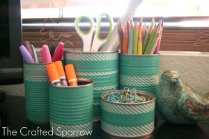 Washi Tape Tin Cans at The Crafted Sparrow