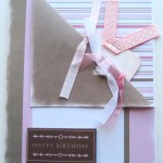 Happy Birthday Card - Shabby Pink & Brown