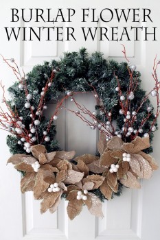 Burlap Winter Wreath