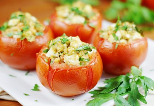 Feta Stuffed Tomatoes